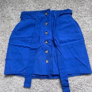One Clothing Royal Blue Button-Up Mini Skirt